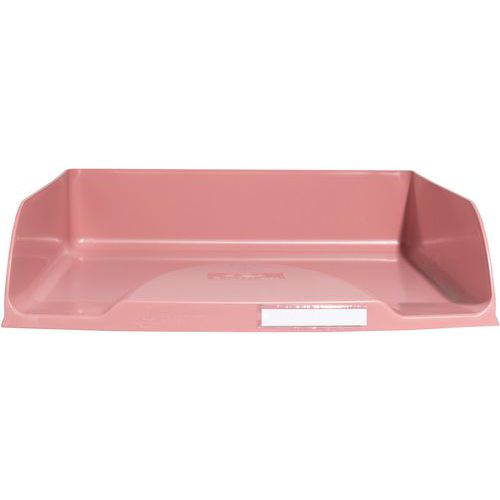 Exacompta - Corbeille à courrier Combo Styli Skandi Rose - A4+ - Polystyrène Opaque - Idéal Bureau & Télétravail