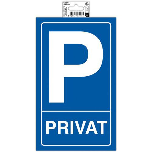 Panneau parking privé - 15x25 cm - Exacompta Panneau parking privé - 15x25 cm - Exacompta
