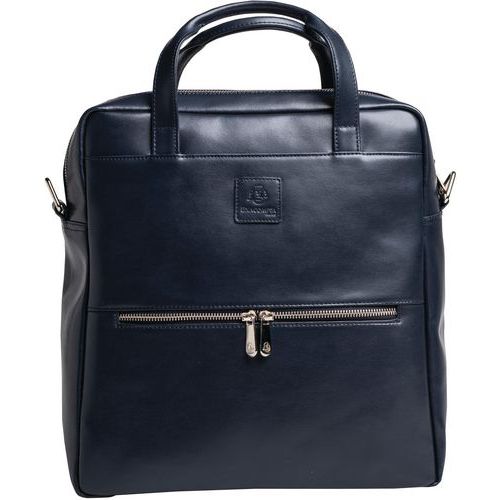 Exacompta - Sac à dos ordinateur Exactive Cuir - Bleu foncé - 14 pouces - Idéal travail et déplacement