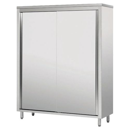 Tecnox - Armoire Verticale 2 Portes Coulissantes - Argent Inox - 2000x1000x700mm - Gamme 700