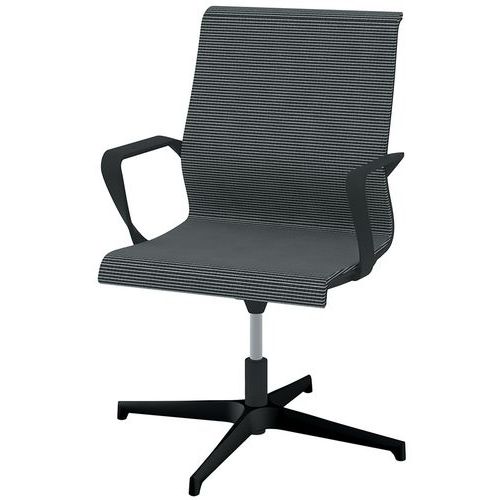 Fauteuil Visiteur Dinamica Bas Résil Noir Pied Verni Noir