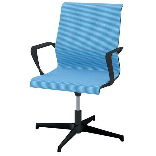 Fauteuil Visiteur Dinamica Bas Résil Bleu Pied Verni Noir