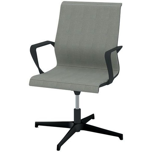 Fauteuil Visiteur Dinamica Bas Résil Gris Pied Verni Noir