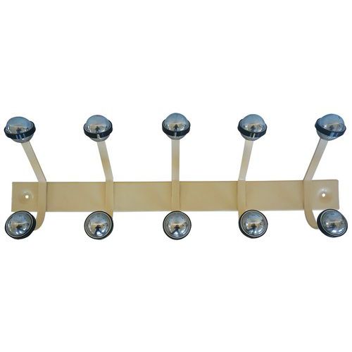 Portemanteau Mural Boules 5 L28 H23 P14 Blanc/chromé