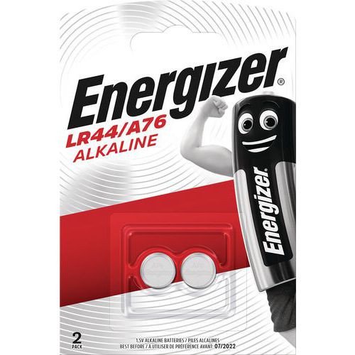 Pile alcaline pour calculatrice, montre et multifonction - LR44 - Lot de 2 - Energizer Pile alcaline pour calculatrice, montre et multifonction - LR44 - Lot de 2 - Energizer