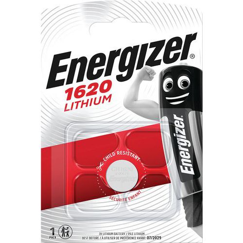 Pile lithium pour calculatrices, montres et multifonctions - CR1620 - Energizer Pile lithium pour calculatrices, montres et multifonctions - CR1620 - Energizer