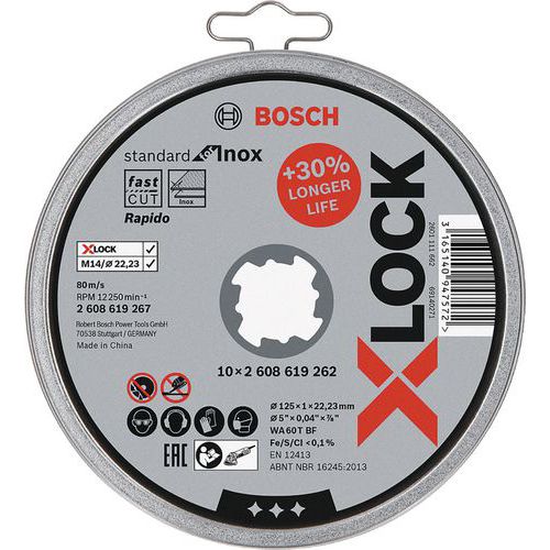 Bosch 25 Disques à Tronçonner Droits X-lock Pour Inox - Bosch