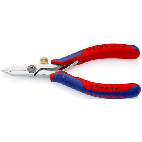 Knipex - Ciseaux à dénuder électronique 130 mm - Dénudage 0,03-1,0 mm - Gaine bi-matière - Précision et confort