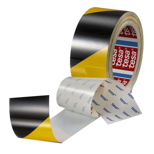 Tesa - Ruban de marquage 60960 Noir/jaune - 50 mm x 20 m - Résistant aux rayures
