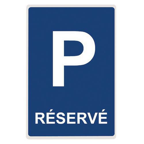 Panneau Parking Réservé - Plat 500 X 500 Mm