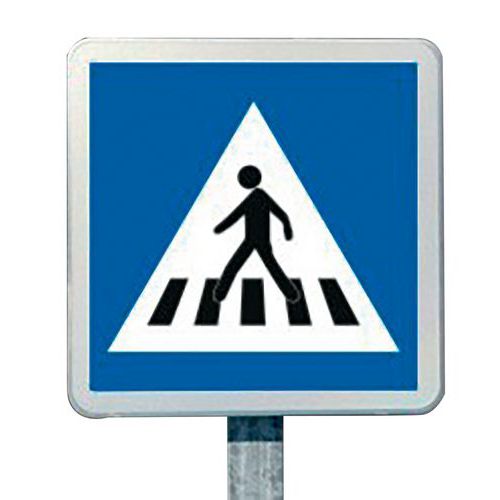 Kit Poteau + Panneau D'indication Passage Piéton
