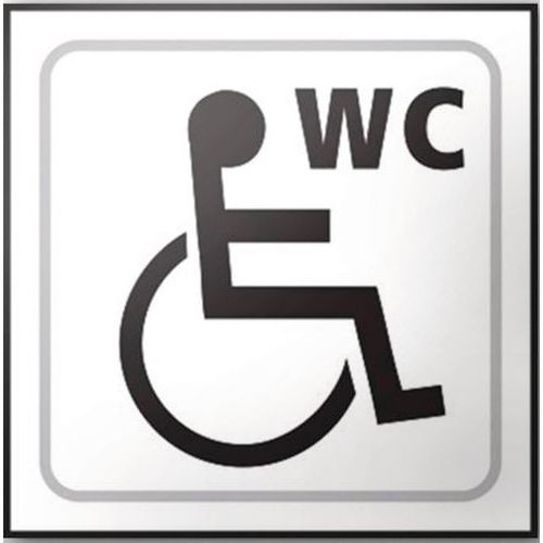 Panneau Wc Picto Handicapé En Relief Blanc