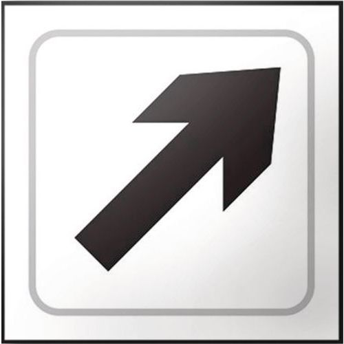 Panneau Flèche En Relief Diagonale Blanc