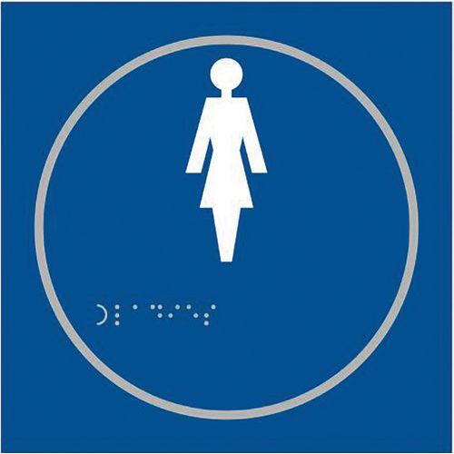 Panneau En Relief Et En Braille - Femme - Intérieur Bleu