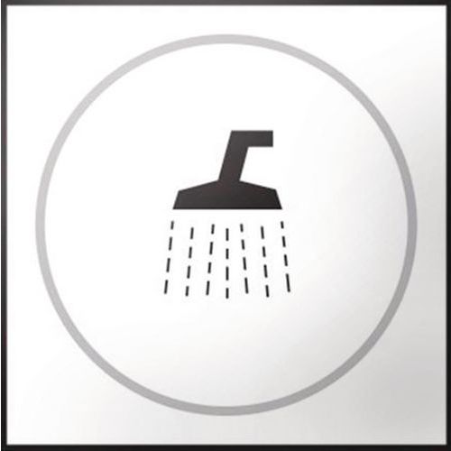 Panneau porte douche relief et braille blanc PVC 150x150mm - Accessibilité handicapé