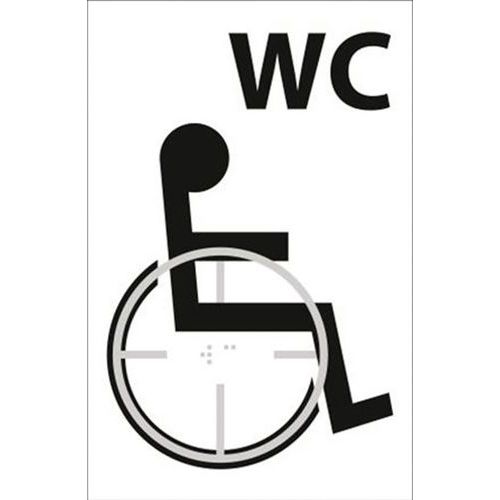 Panneau Wc Picto Handicapé Relief Et Braille Blanc