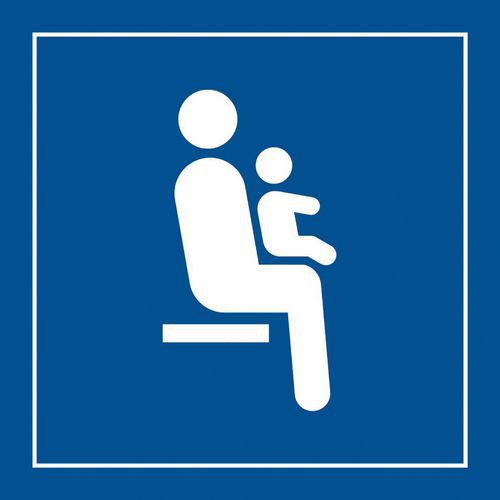 Lot de 2 - Picto Siège Prio Enfant Bas Âge Pvc Blanc/bleu 250x250