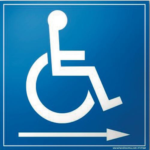 Panneau Picto Handicapé Flèche Droite Pvc 350x350mm