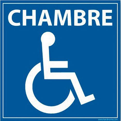 Panneau Signalisation Chambre Pmr Vinyle 125x125mm