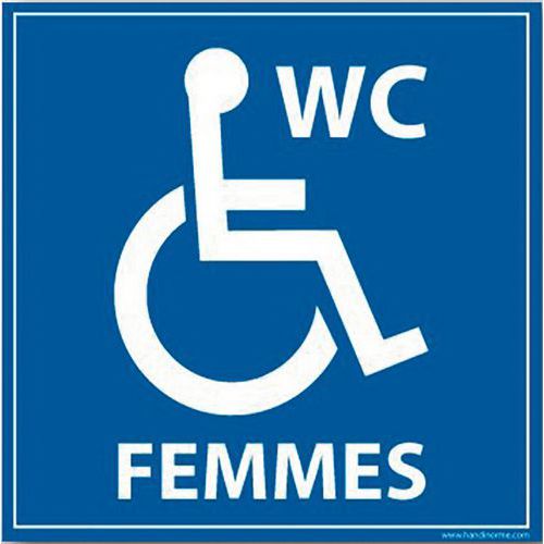 Panneau Signalisation Wc Femmes Handicapé Pvc 125x125mm