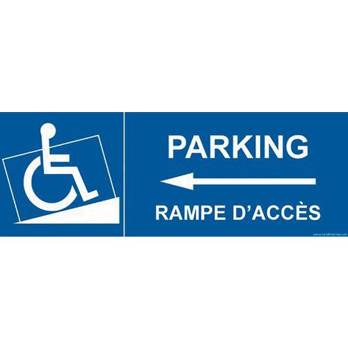 Signalisation Handicapé Parking Accès Gauche Vinyle 350x125