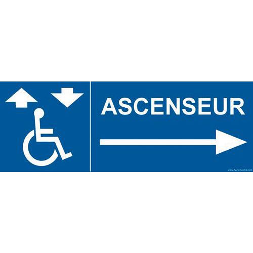 Signalisation Ascenseur Flèche Droite Pvc 350x125mm