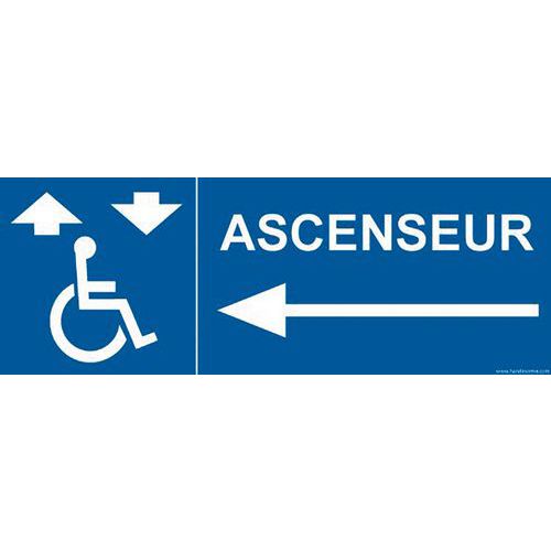 Signalisation Handicapé Ascenseur Gauche Vinyle 210x75mm