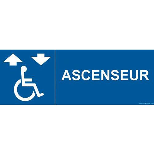 Signalisation Ascenseur + Picto Handicapé Vinyle 350x125mm