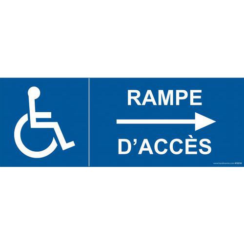 Signalisation Handicapé Rampe Accès Droite Vinyle 350x125mm