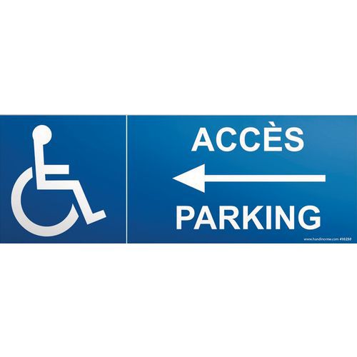 Signalisation Accès Parking Pmr Flèche Gauche Vinyle 210x75