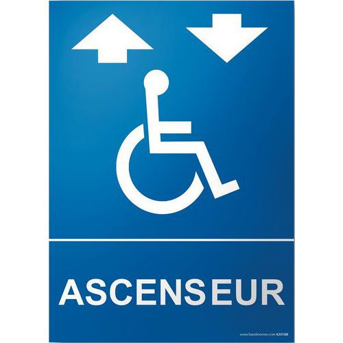 Panneau Ascenseur Handicapé Vinyle 150x210mm