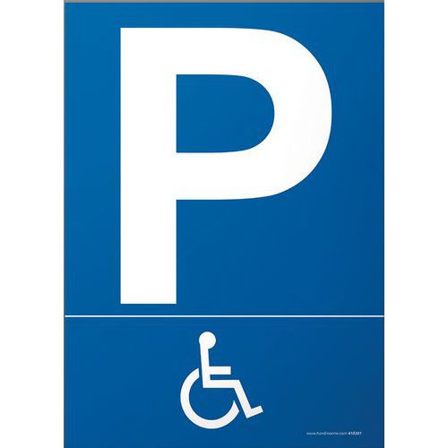 Panneau Parking Pictogramme Handicapé Vinyle 150x210mm