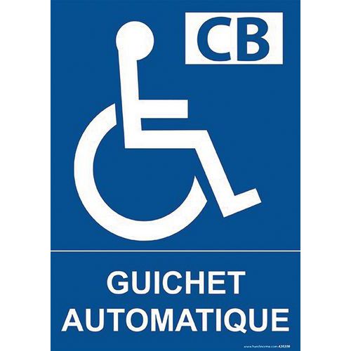 Panneau Guichet Automatique Pour Handicapé Pvc 150x210mm