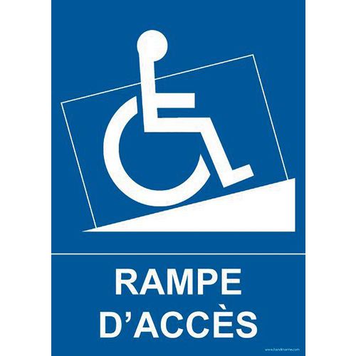 Panneau Handicapé Rampe D'accès Pvc 150x210mm