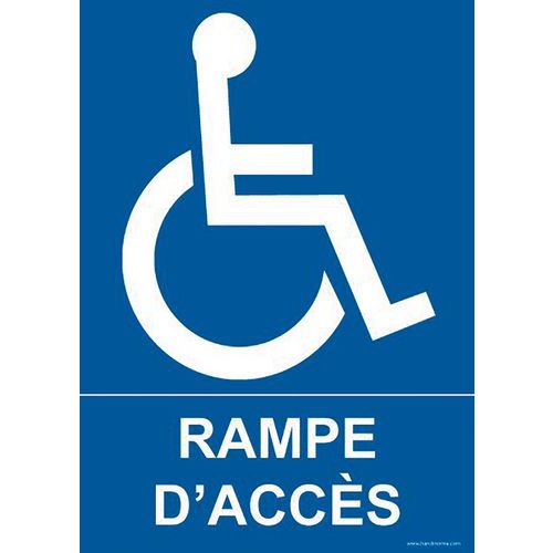 Panneau Rampe D'accès+picto Handicapé Vinyle 150x210mm