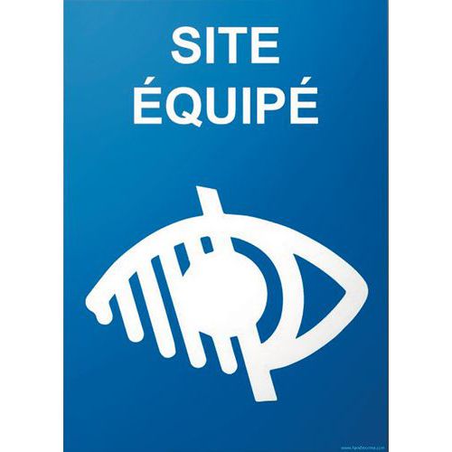 Panneau Site Équipé Handicap Visuel Vinyle 150x210mm
