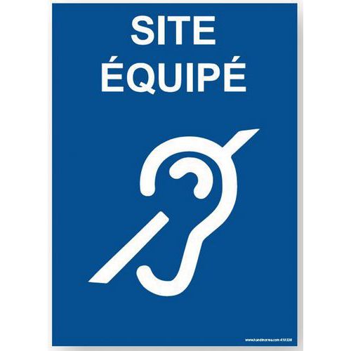 Panneau Site Équipé Handicap Auditif Vinyle 150x210mm