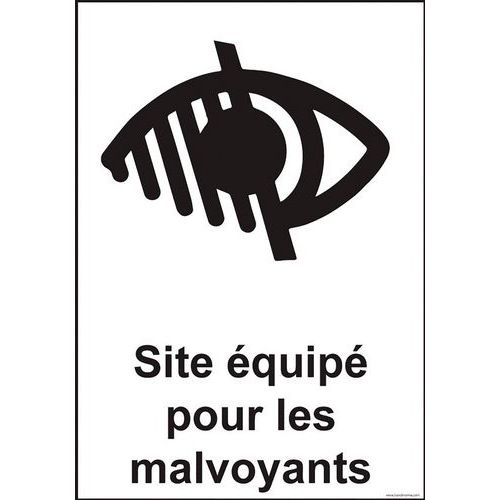 Panneau de signalisation site équipé pour les malvoyants Panneau de signalisation site équipé pour les malvoyants