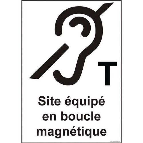 Panneau Site Équipé En Boucle Magnétique Vinyle 150x210mm