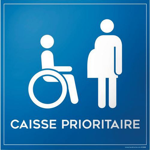 Autocollant caisse prioritaire aux personnes en situation de handicap PMR Autocollant caisse prioritaire aux personnes en situation de handicap PMR