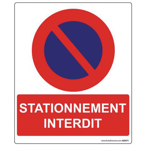 Panneau Rectangulaire Stationnement Interdit Vinyle