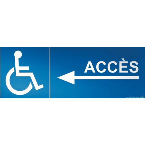 Signalisation Accès Handicapé Vers La Gauche Pvc 350x125mm