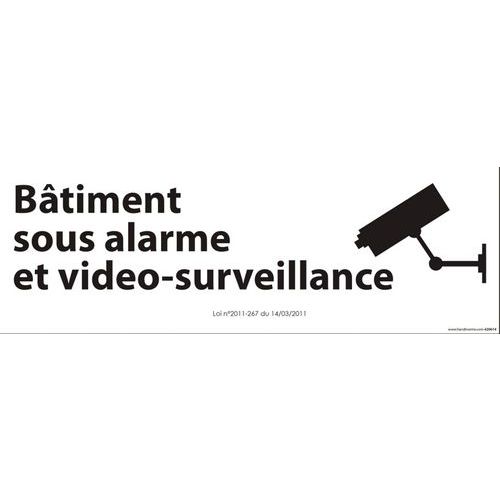 Panneau Sous Alarme Et Vidéo-surveillance Pvc Blanc