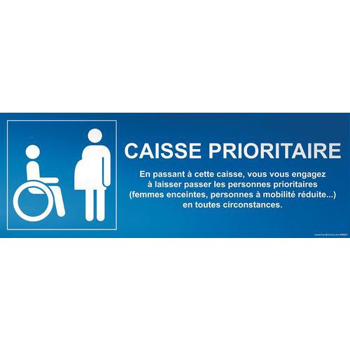 Signalétique Caisse Prioritaire Handicapés 350x125mm