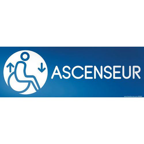 Panneau Ascenseur Design Handicapé Vinyle 350x125mm