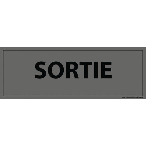 Signalisation D'information Sortie 210x75mm Pvc Gris