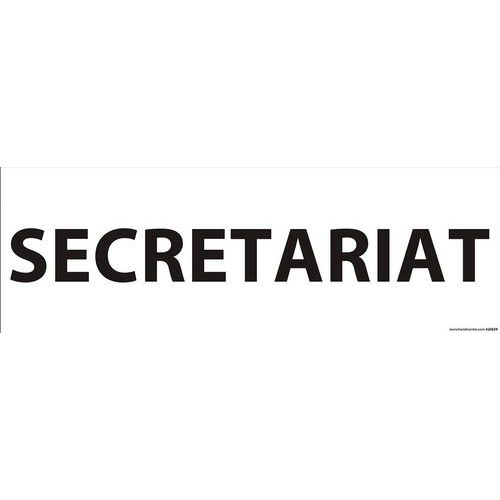 Signalisation Information Secrétariat 210x75mm Vinyle Blanc