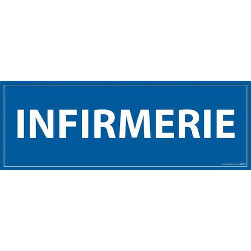 Signalisation Infirmerie Fond Bleu 210x75mm Pvc