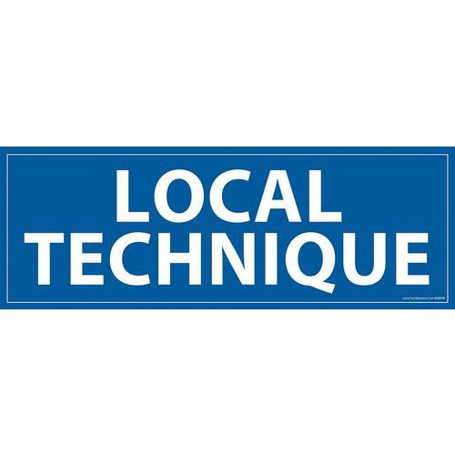 Signalisation Local Technique Fond Bleu 210x75mm Vinyle