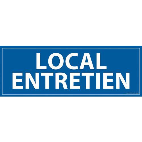 Signalisation Local Entretien Fond Bleu 210x75mm Pvc